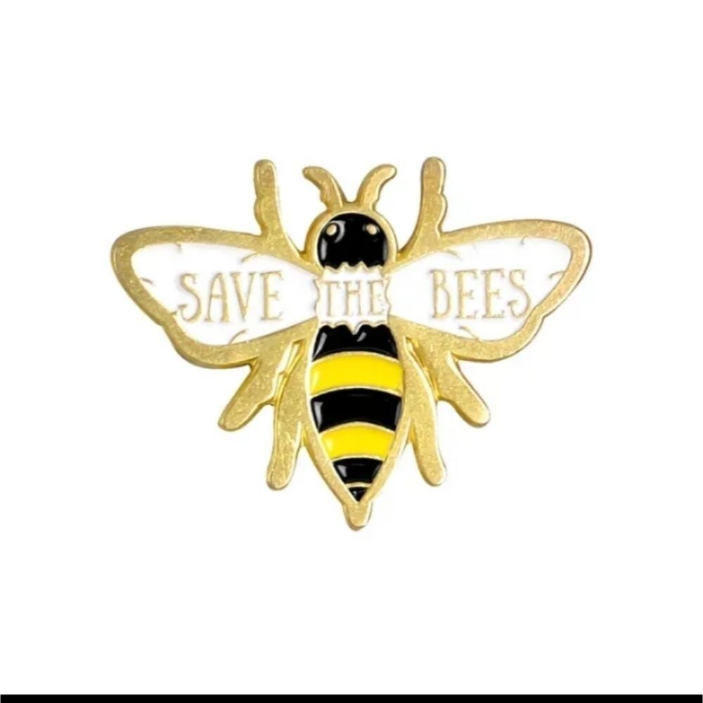 SAVE the bees alloy honey bee pin bumblebee